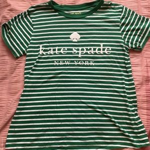 Kate spade size small green stripe t-shirt